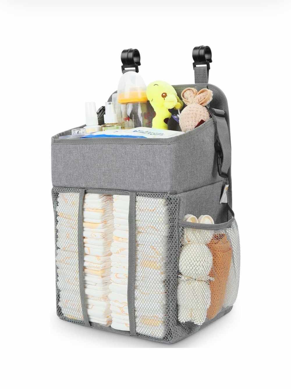 Gray Baby👶🏻Hanging Diaper🩲Stacker Nursery Organizer 4 Baby👶🏻Essentials Storage